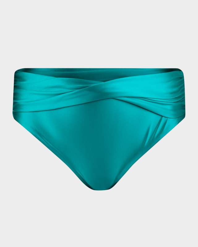 Earth Goddess Mid-Waist Twist-Front Bikini Bottoms